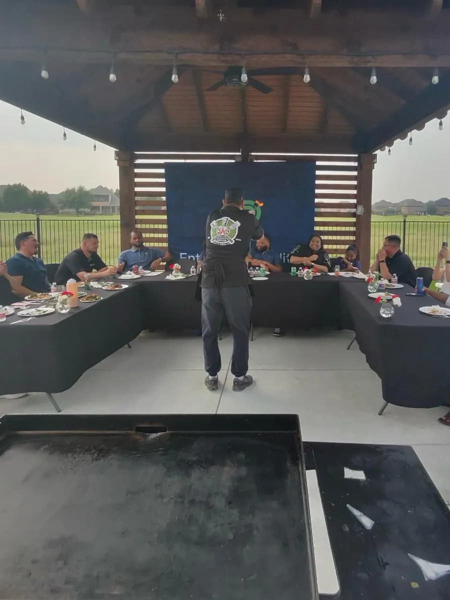 Private hibachi chef catering an event in Naples, Florida