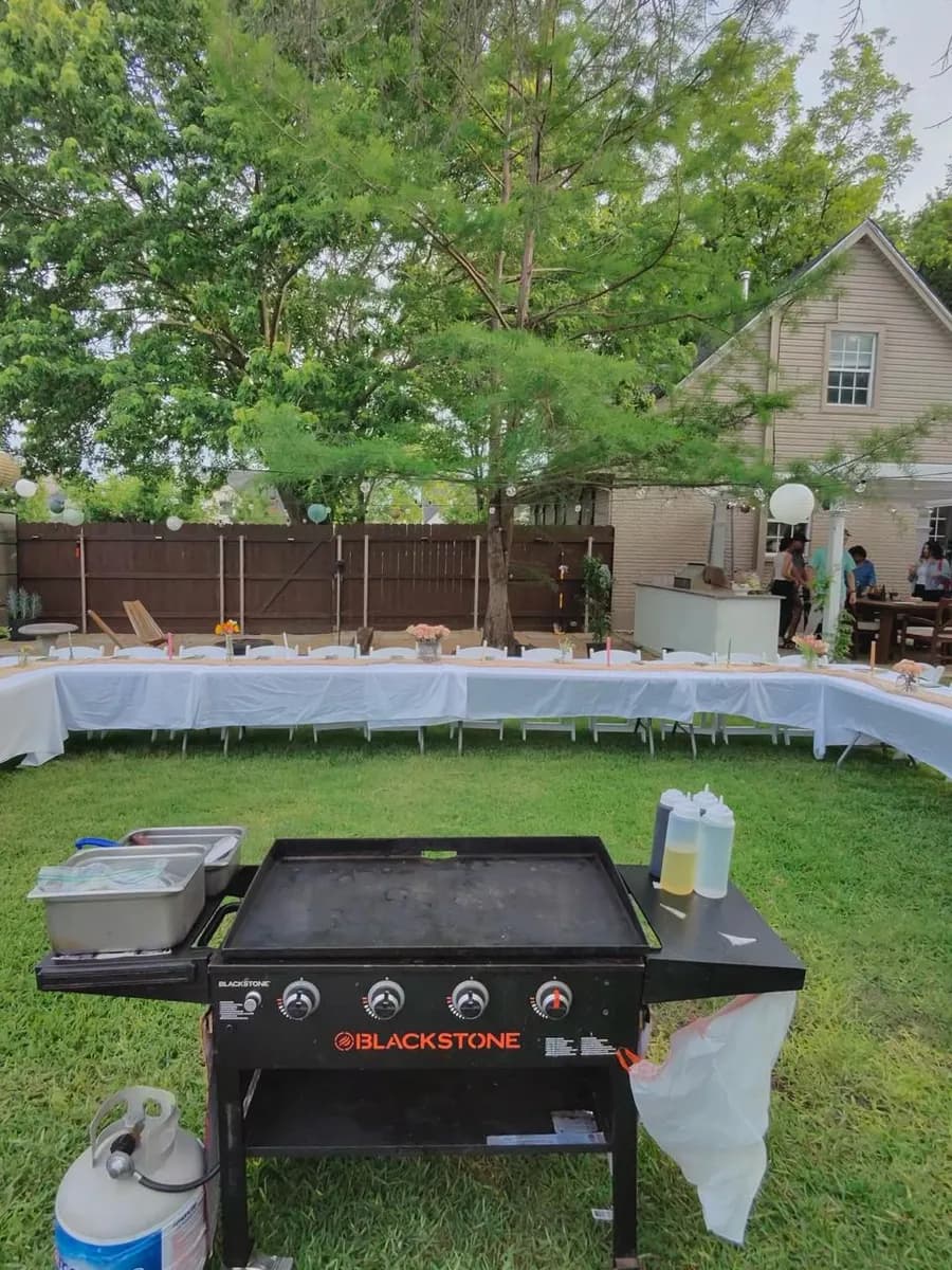 Private hibachi chef catering an event in Brookline, Massachusetts