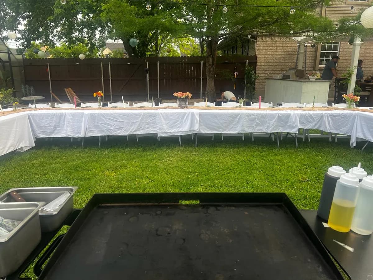 Private hibachi chef catering an event in Newton, Massachusetts