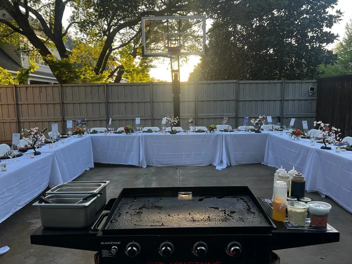 Private hibachi chef catering an event in Pittsburgh, Pennsylvania