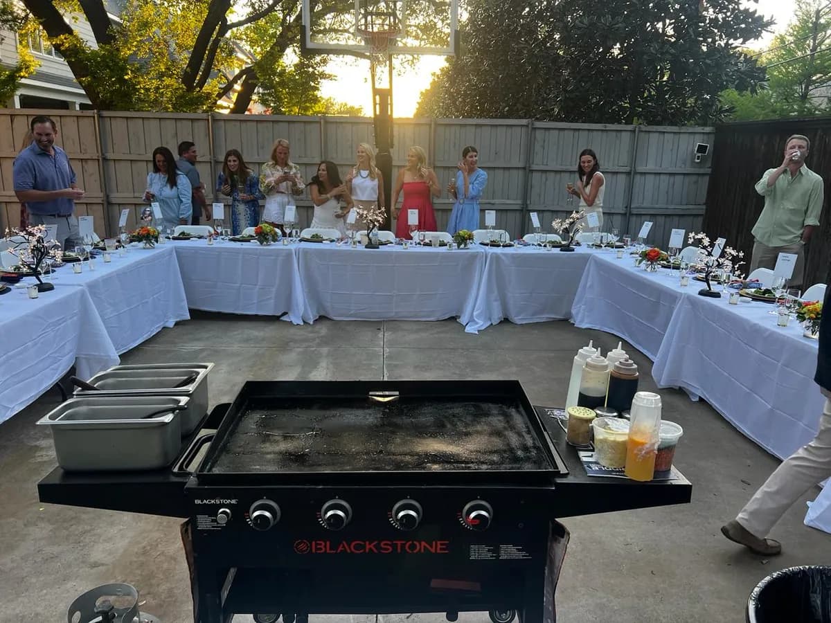 Private hibachi chef catering an event in Cranberry Township, Pennsylvania