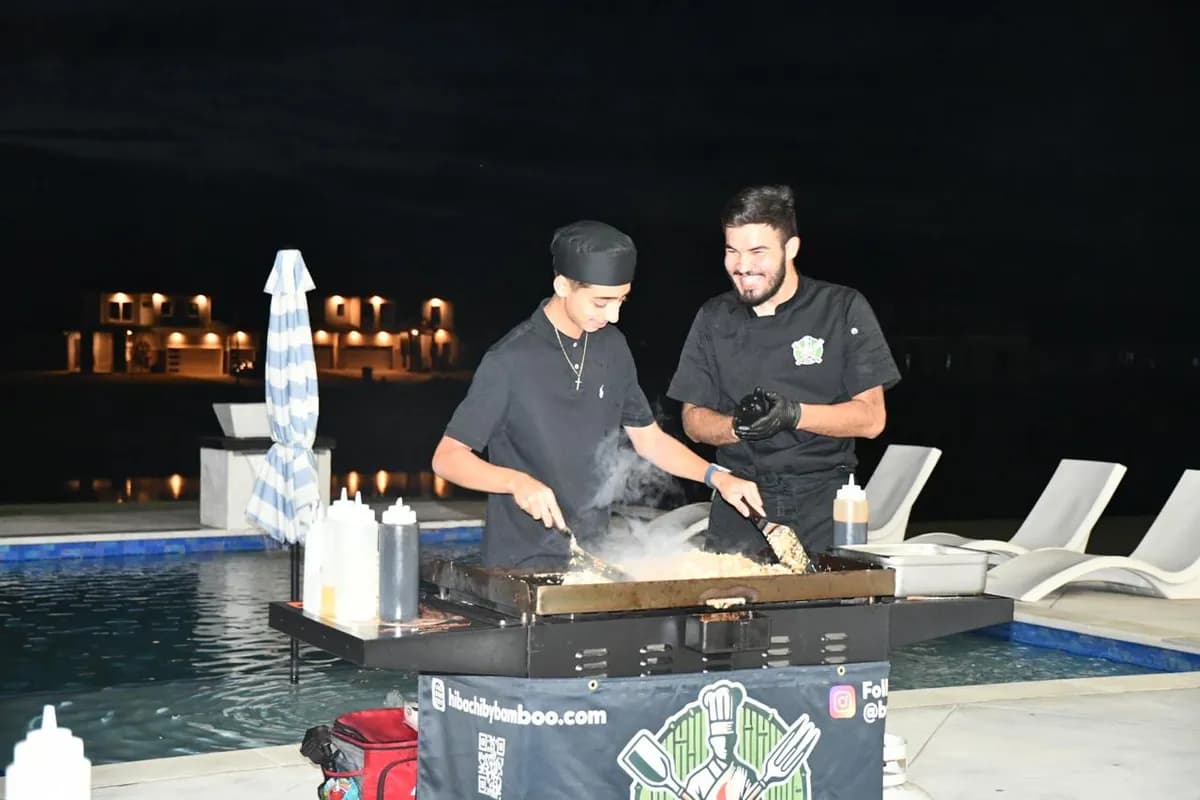 Private hibachi chef catering an event in Queens, New York